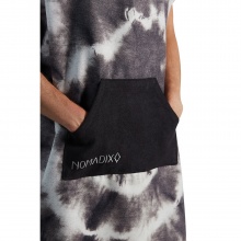 Nomadix Poncho Tie Dye mit Kapuze (weich, schnelltrocknend, kein haften von Sand/ Tierhaaren) grau/weiss 180x80cm